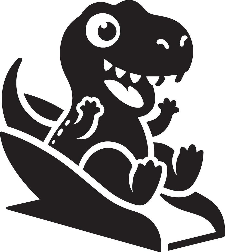 Cute Tyrannosaurus rex dinosaur silhouette with playful design vector