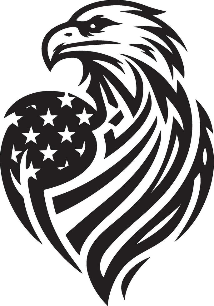 Eagle with American Flag for Patriotic and National Independence Day vector