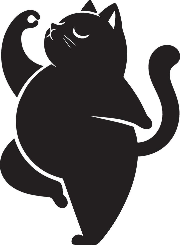 a cat performing a yoga pose vector