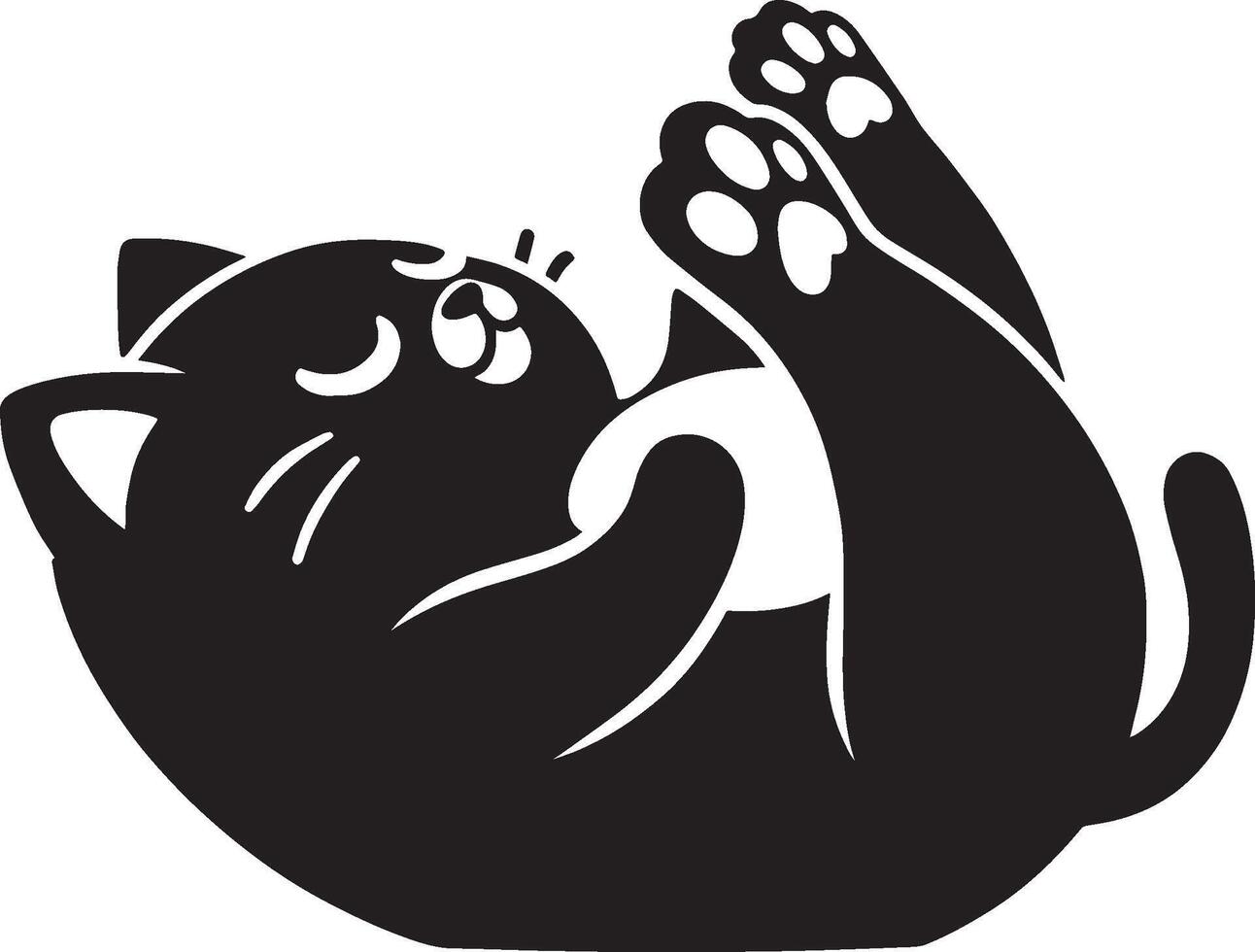 a cat performing a yoga pose vector