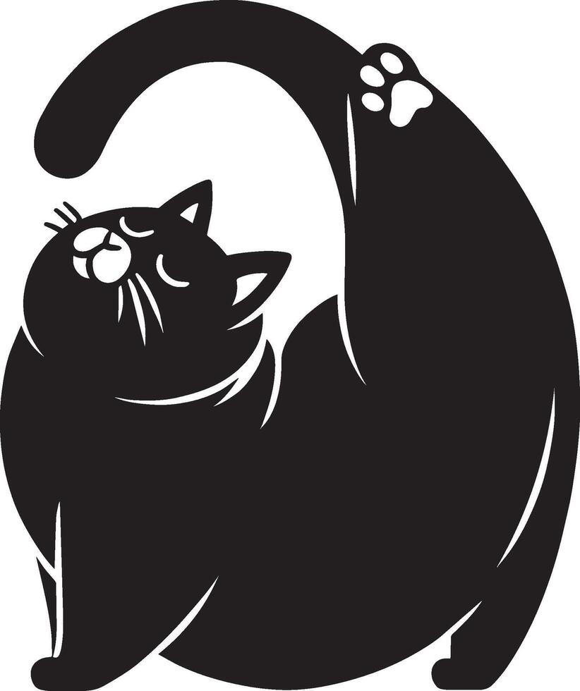 a cat performing a yoga pose vector