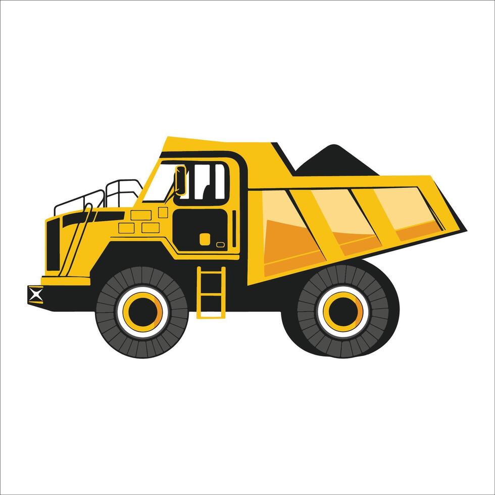 Dump vehicle isolated illustration, Construction Clipart Graphic vector