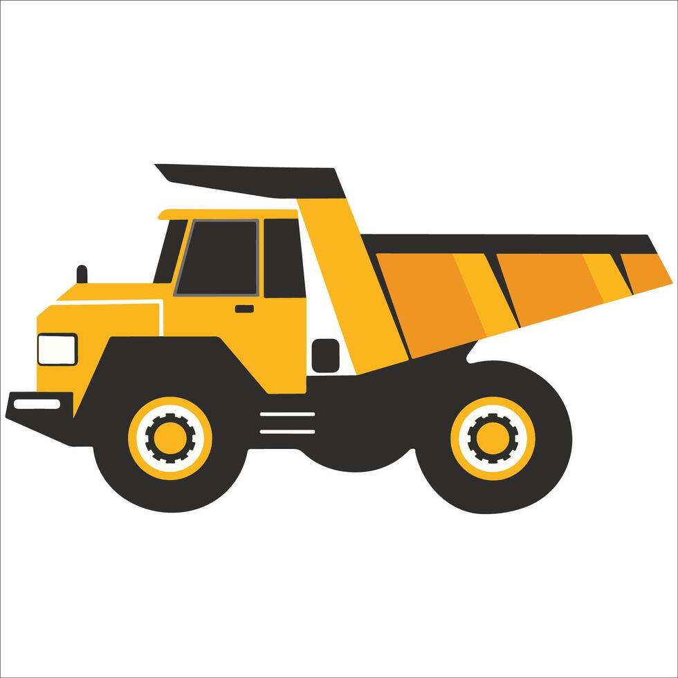 Dump vehicle isolated illustration, Construction Clipart Graphic vector