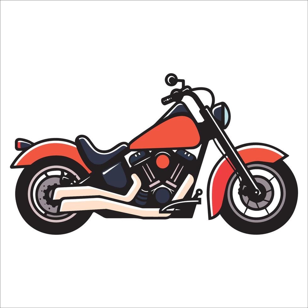 Motorcycle isolated illustration - transportation Clipart Graphic vector