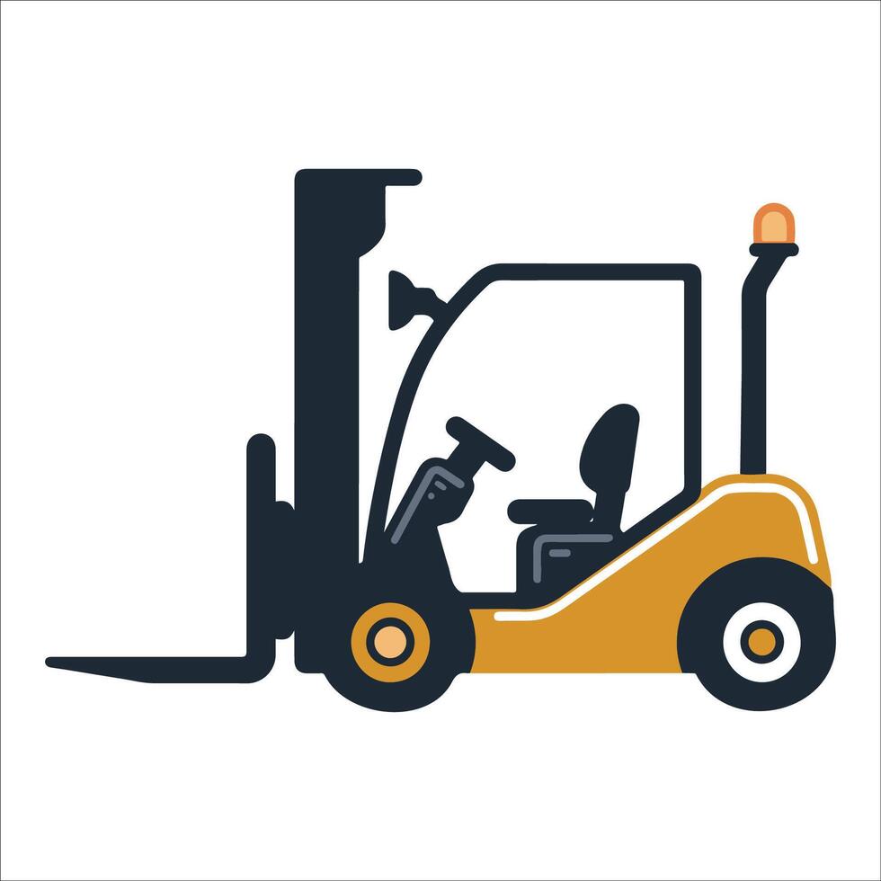 Forklift vehicle isolated illustration, Construction Clipart Graphic vector