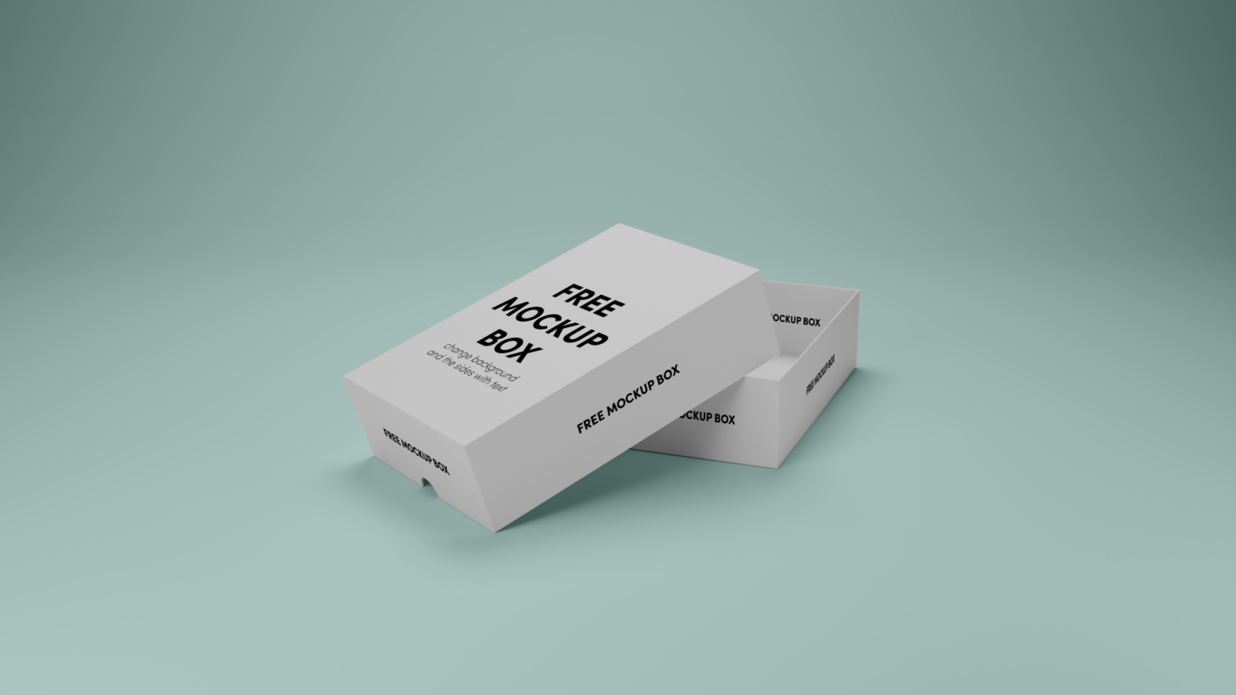 Box mockup 3D open and closed psd