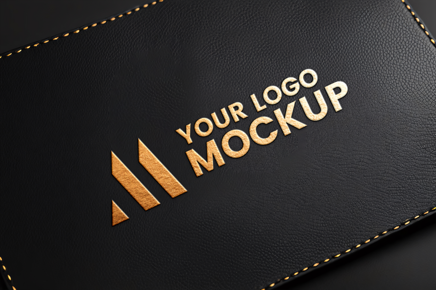 luxury embossed gold foil logo mockup psd