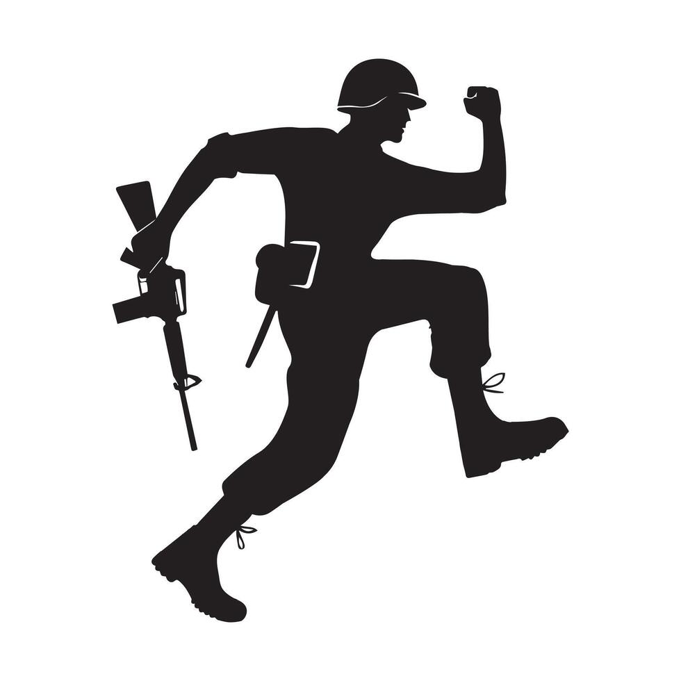 Soldier Clipart Logo illustration in black and white vector