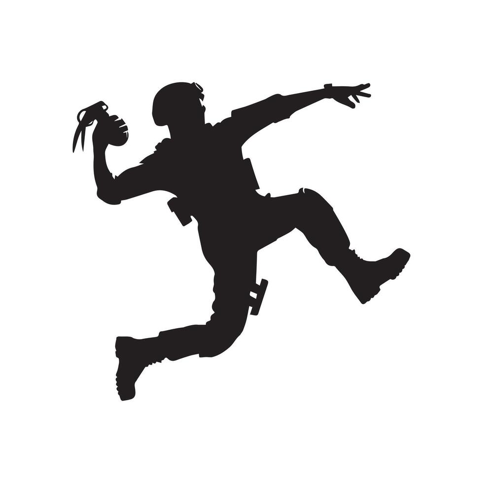 Soldier Clipart Logo illustration in black and white vector