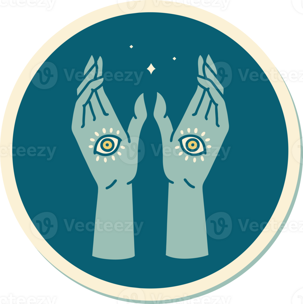 two hands with stars and a star in the middle png