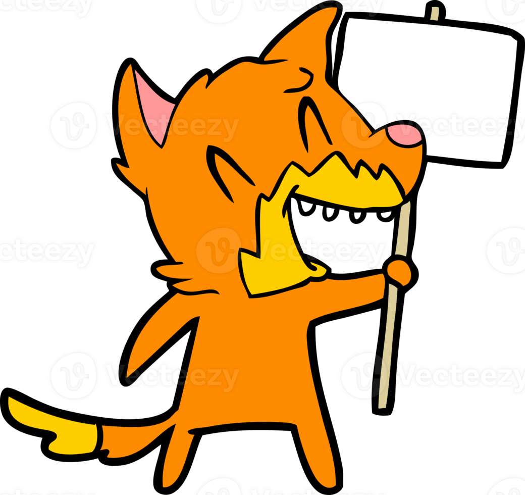 laughing fox cartoon drawing png