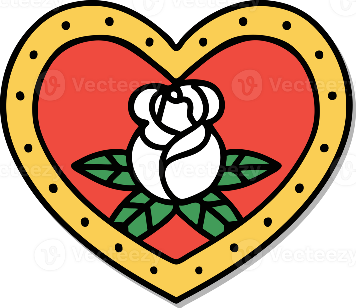 a heart with a rose in it png