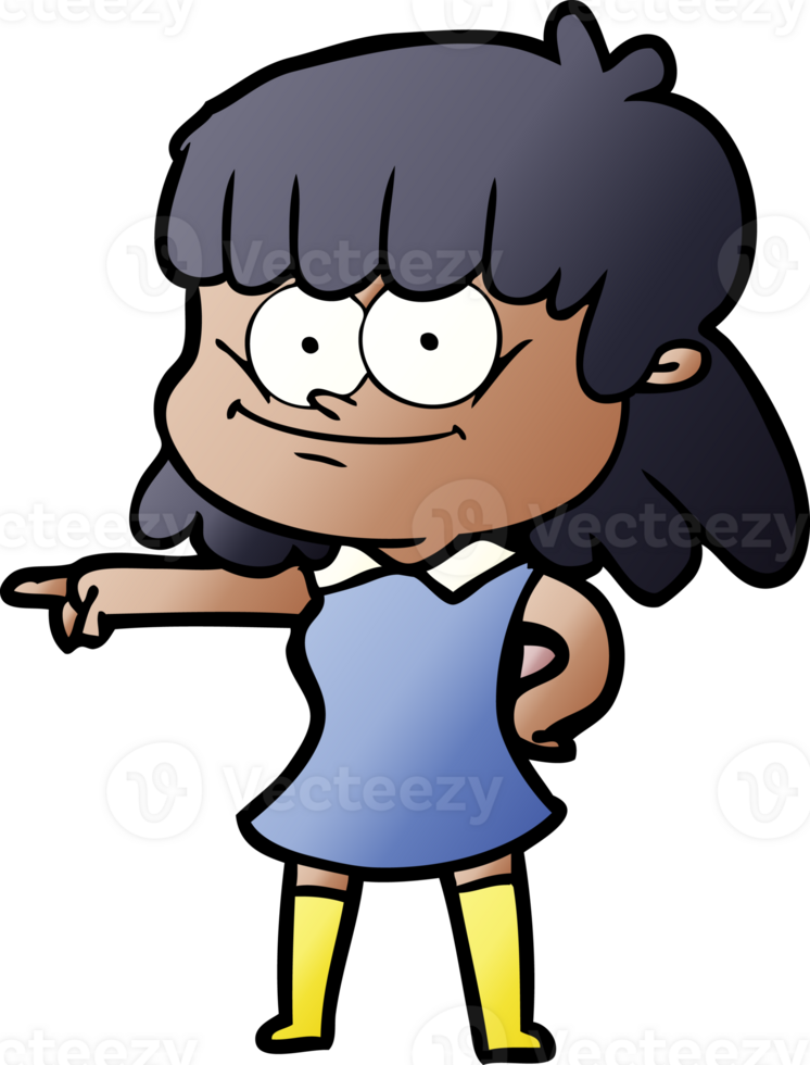 cartoon girl smiling drawing png