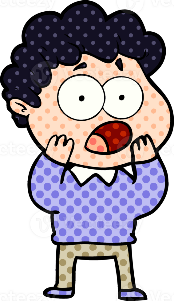 cartoon man gasping in surprise drawing png