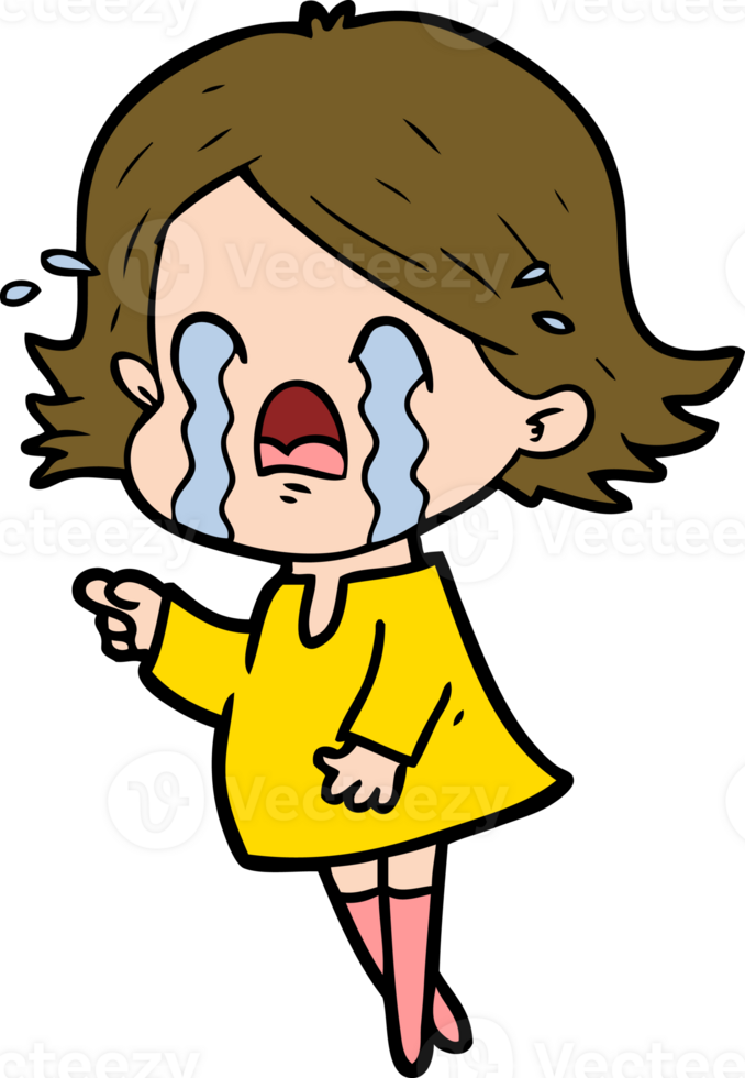 cartoon woman crying drawing png