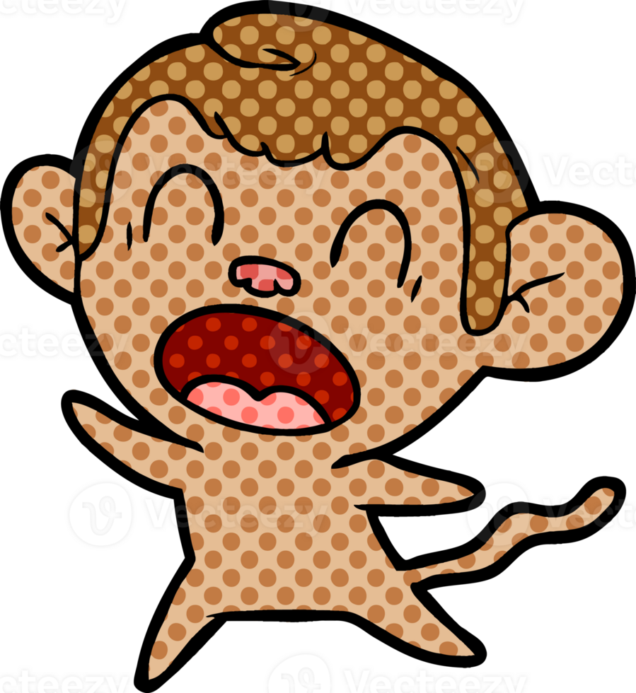 shouting cartoon monkey drawing png
