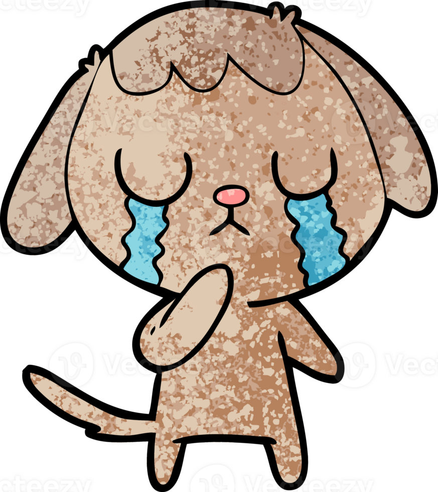 cute cartoon dog crying drawing png