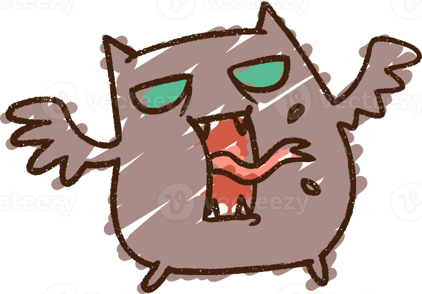 a cartoon character with a big mouth and open eyes png