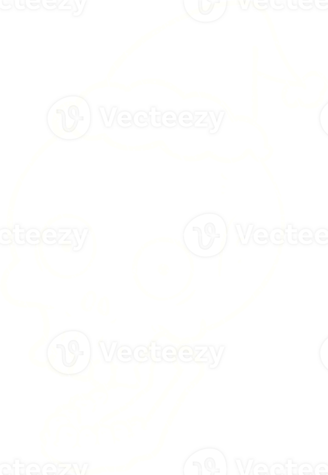a drawing of a skull wearing a santa hat png