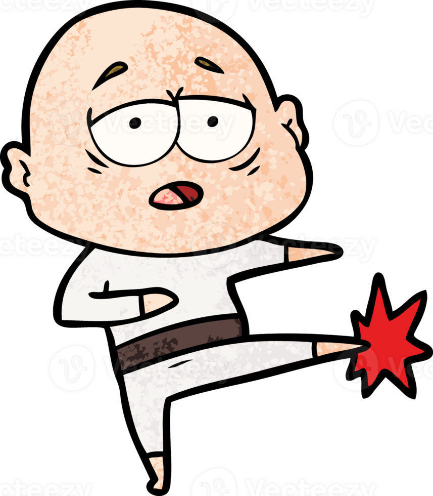 cartoon tired bald man drawing png