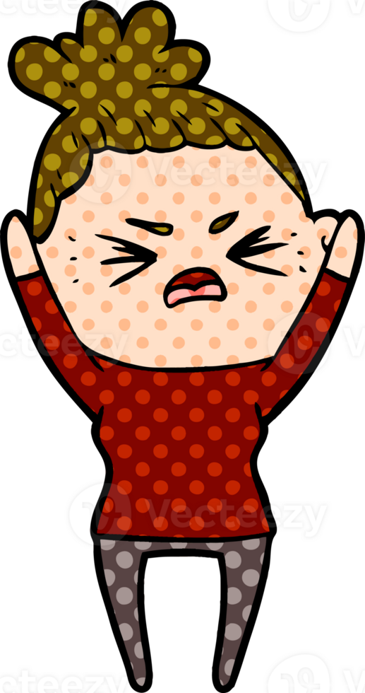 cartoon angry woman drawing png
