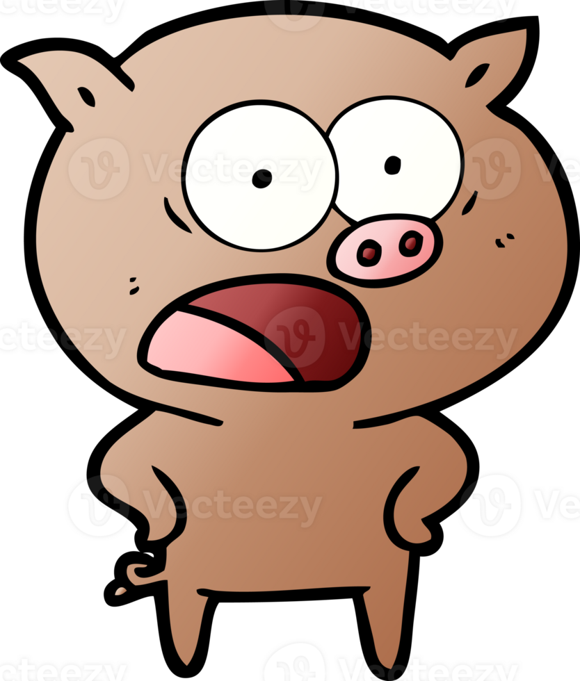 cartoon pig shouting drawing png