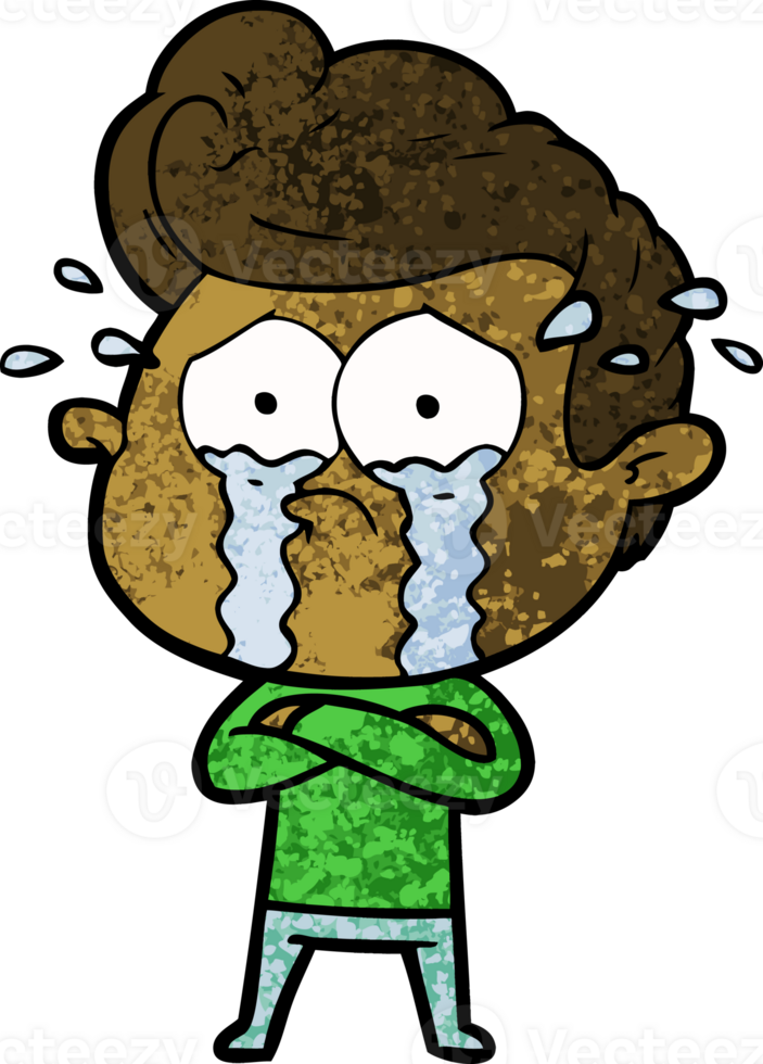 cartoon crying man drawing png