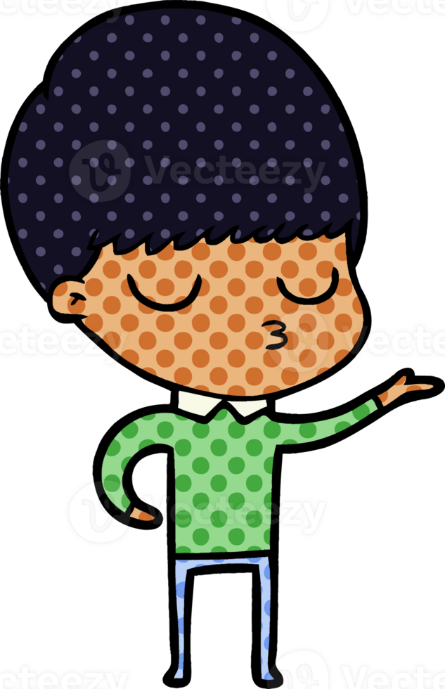 cartoon calm boy drawing png