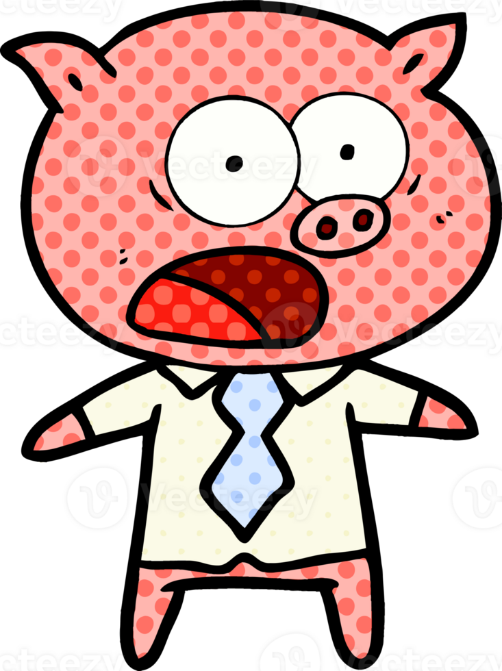 cartoon pig shouting drawing png