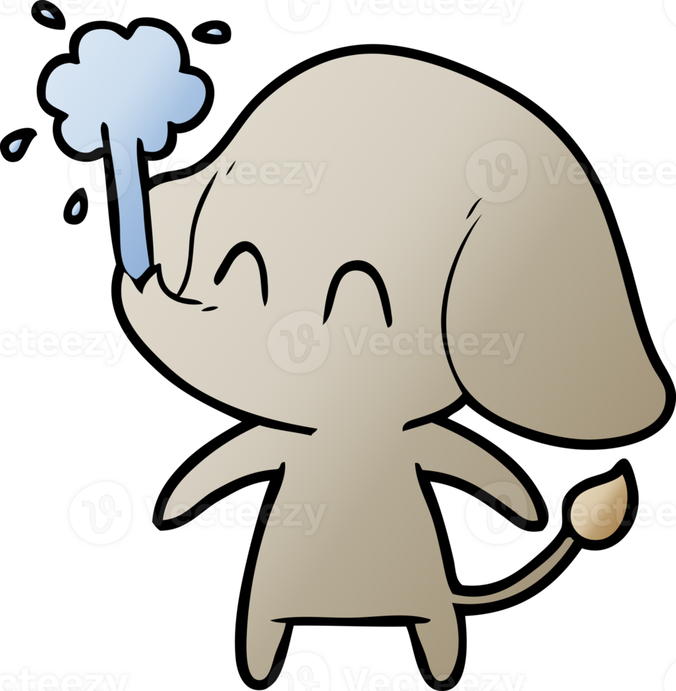 cute cartoon elephant spouting water drawing png