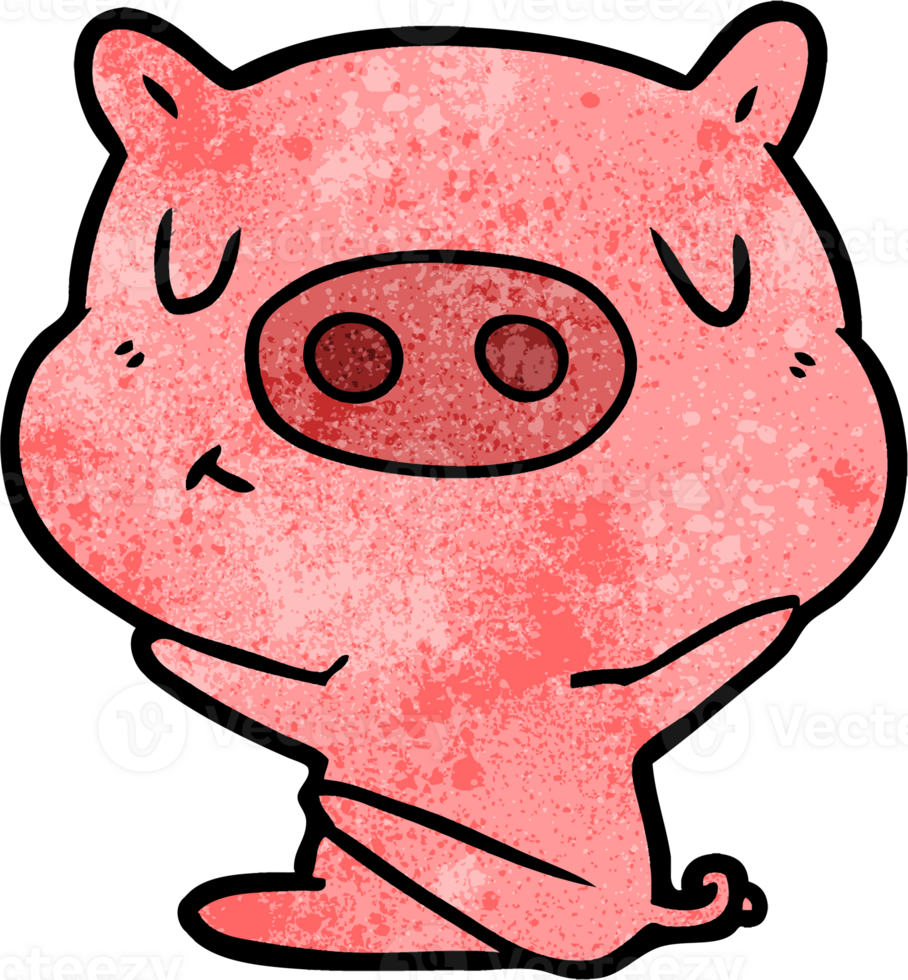 cartoon content pig drawing png