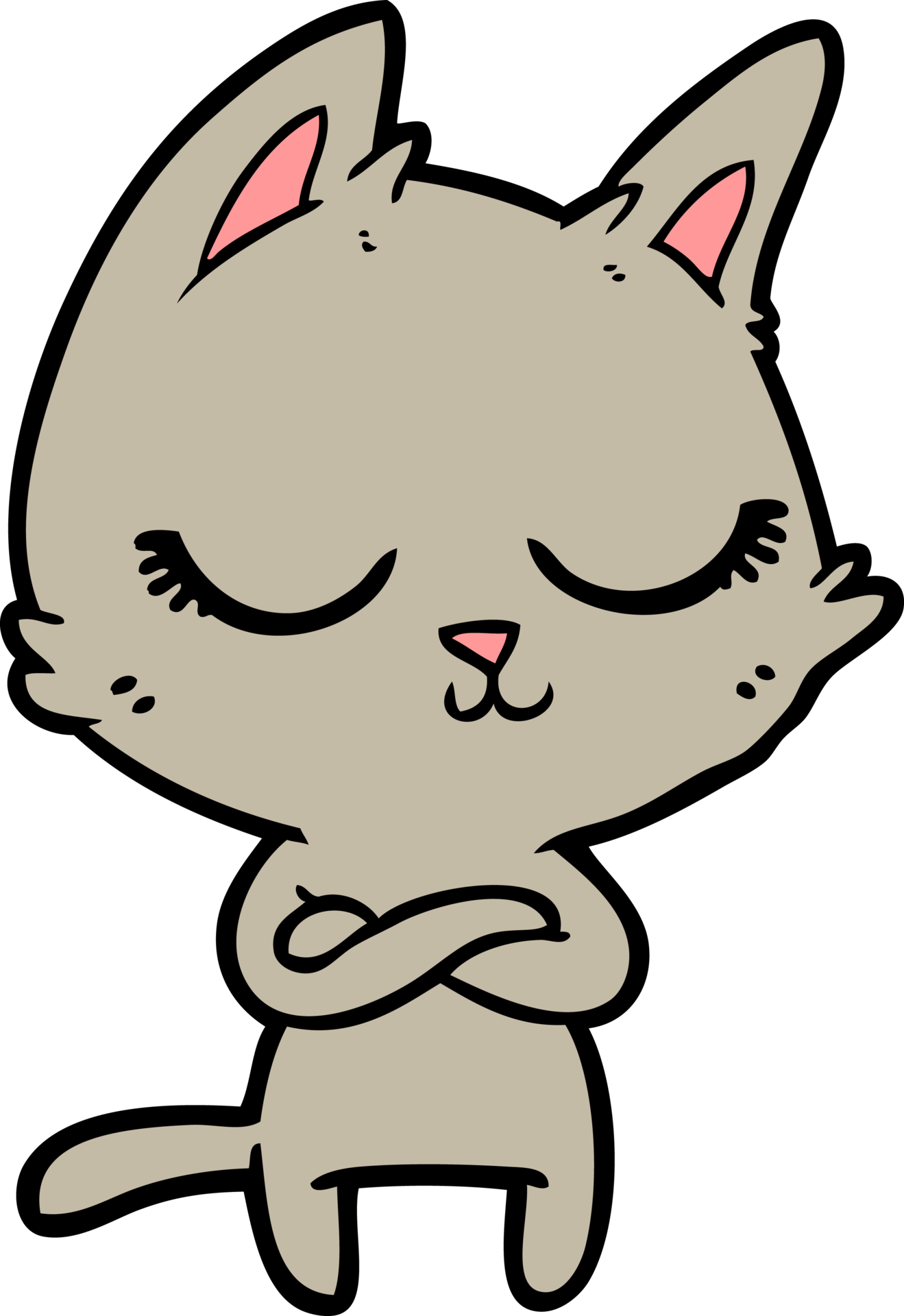 calm cartoon cat drawing 47184420 PNG
