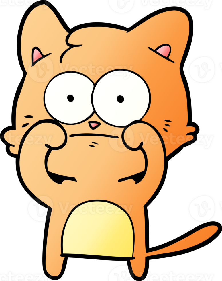 cartoon nervous cat drawing png