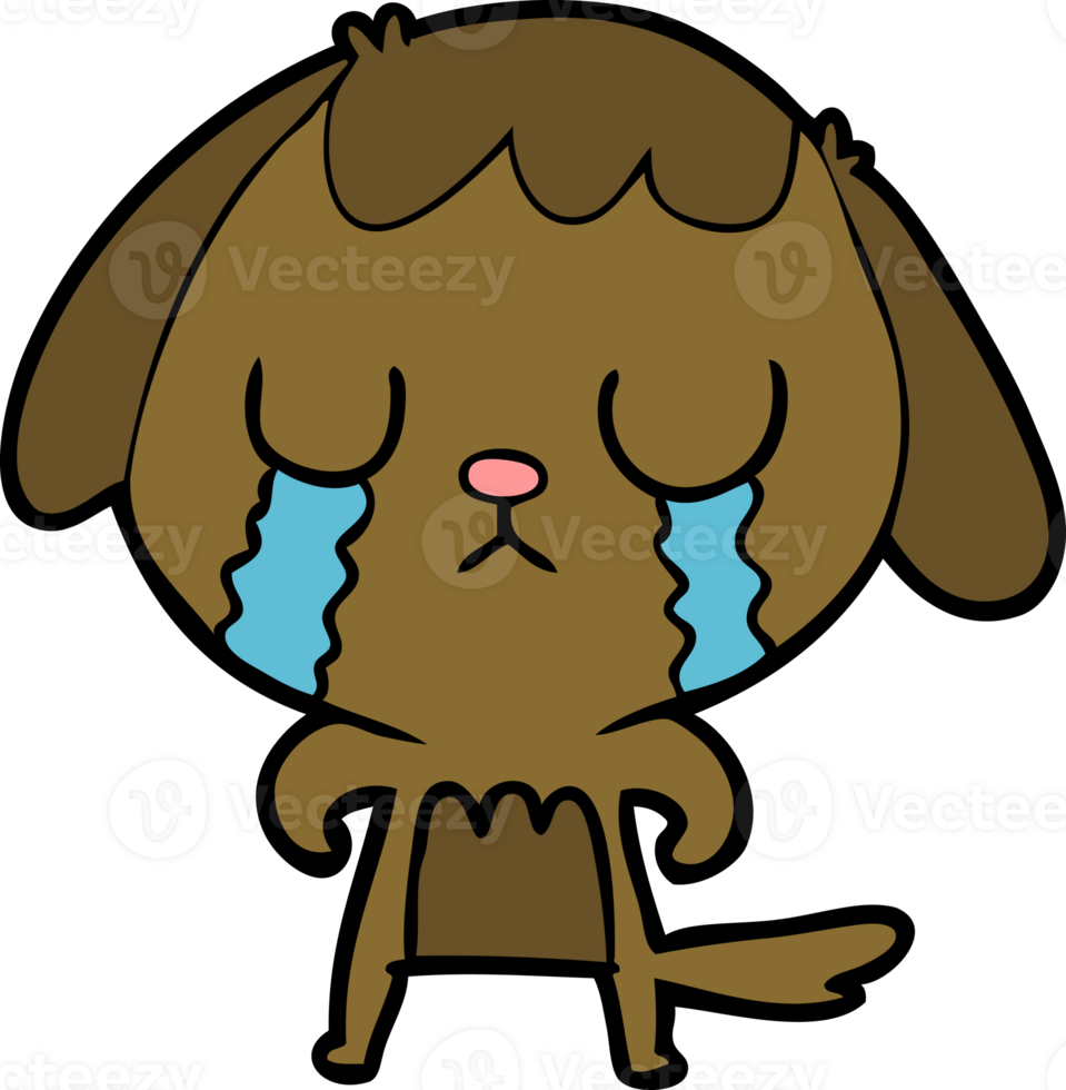cute cartoon dog crying drawing png