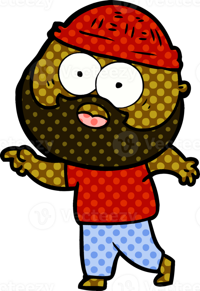 cartoon bearded man drawing png