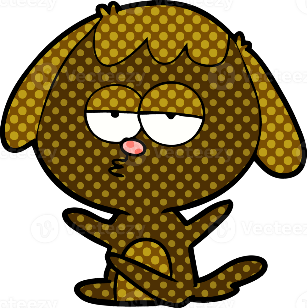 cartoon bored dog drawing png