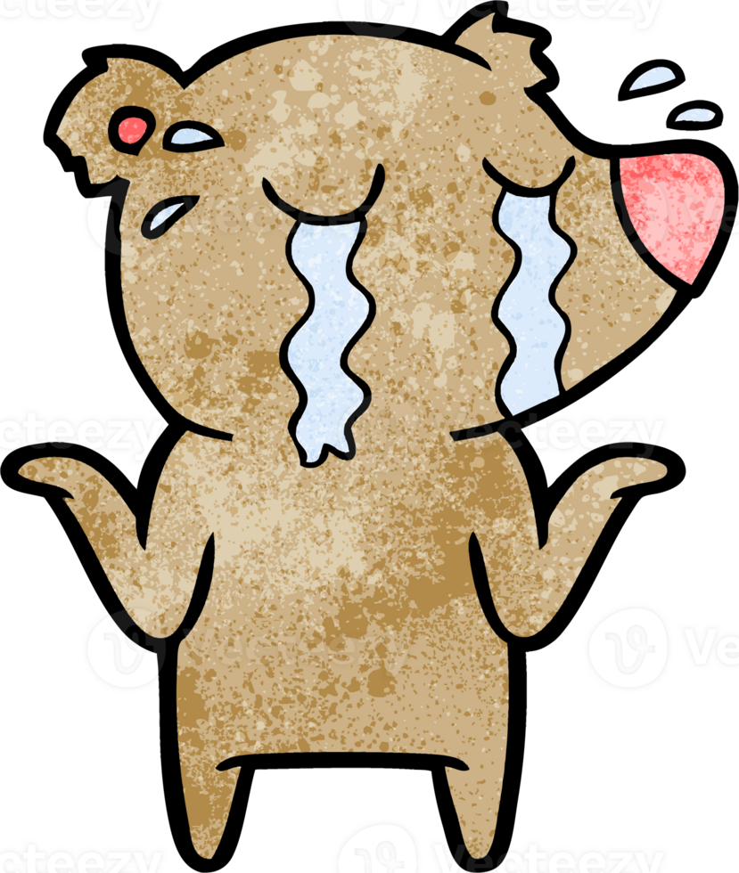 cartoon crying bear drawing png