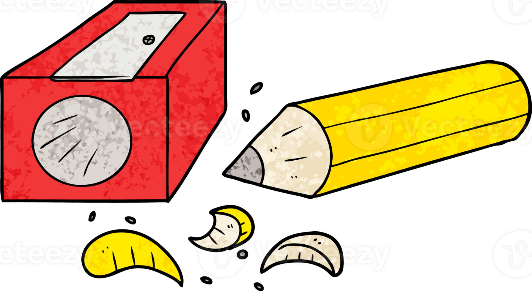 cartoon pencil and sharpener drawing png