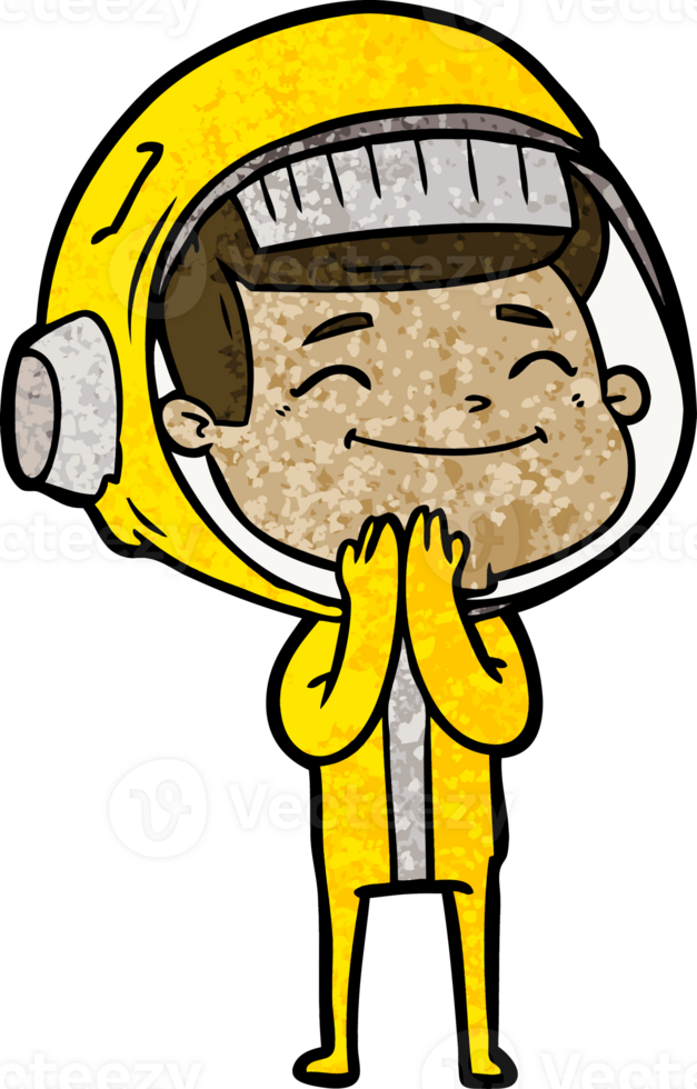 happy cartoon astronaut drawing png