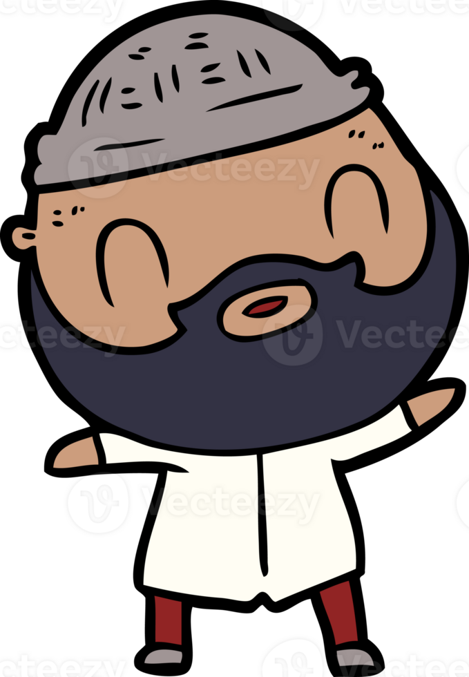 cartoon bearded man drawing png