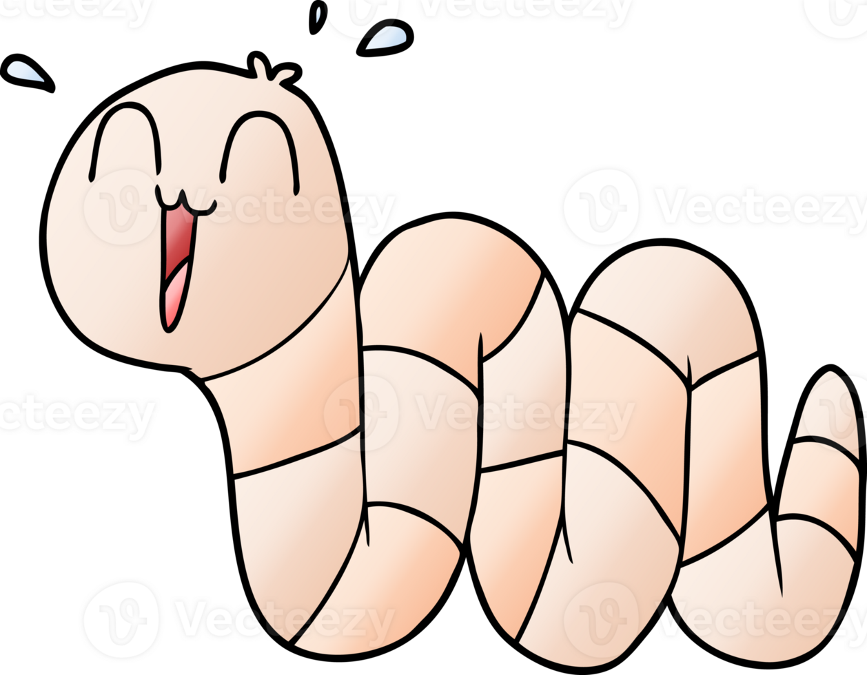 cartoon nervous worm drawing png