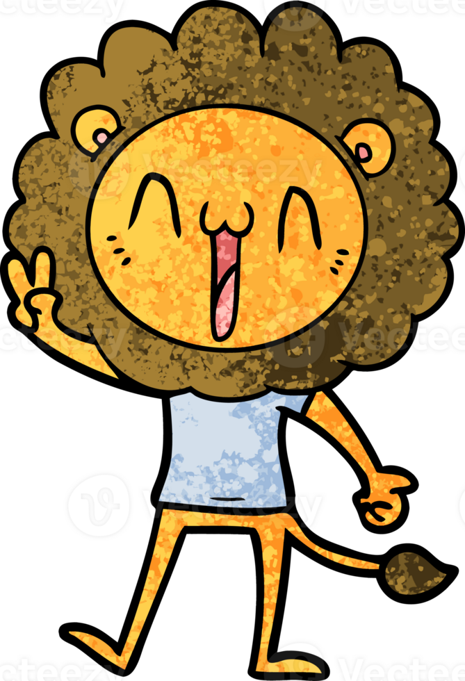happy cartoon lion drawing png