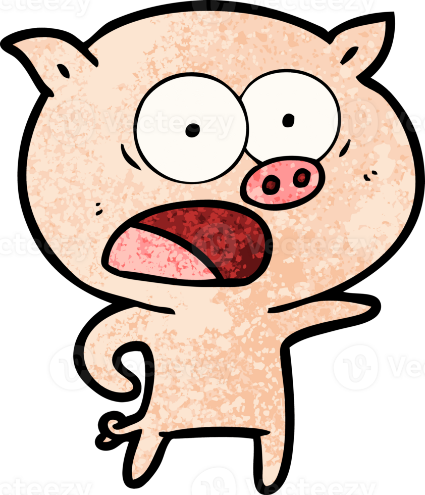 cartoon pig shouting drawing png