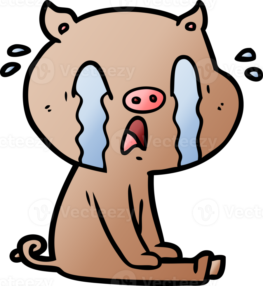 crying pig cartoon drawing png