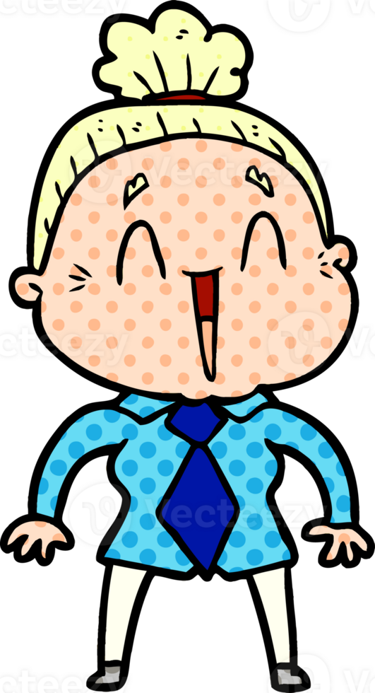 cartoon happy old lady drawing png
