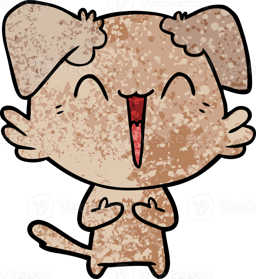 happy little cartoon dog laughing drawing png