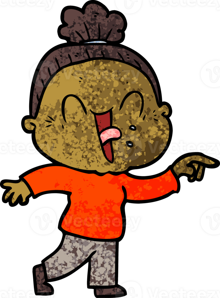 cartoon happy old woman drawing png