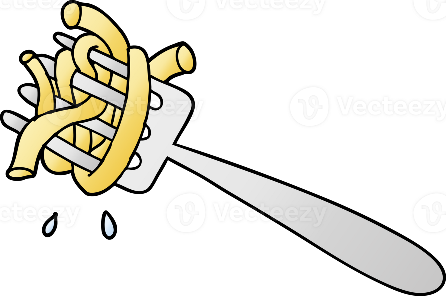 cartoon spaghetti on fork drawing png