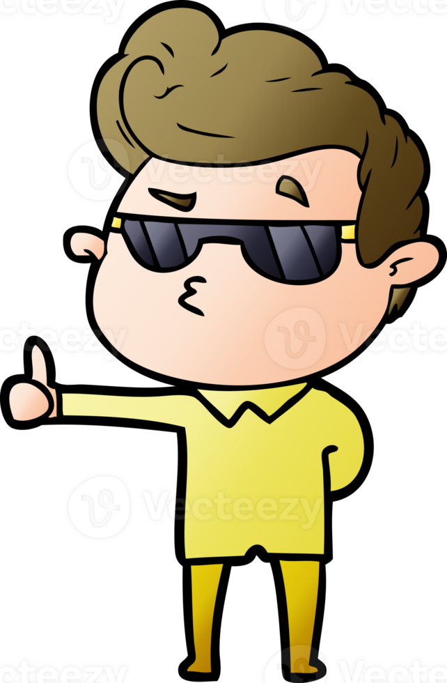 cartoon cool guy drawing png