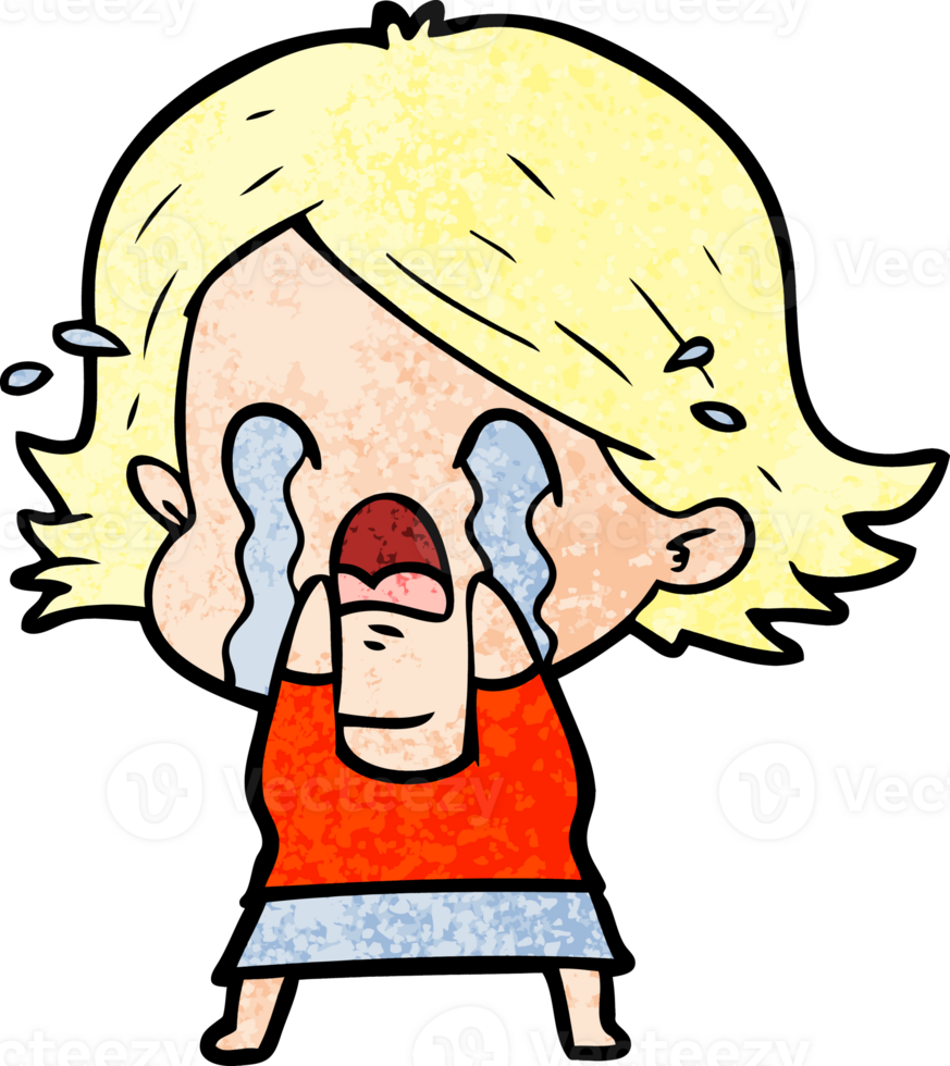 cartoon woman crying drawing png